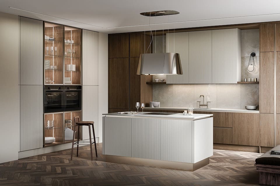 высокая кухня с островом